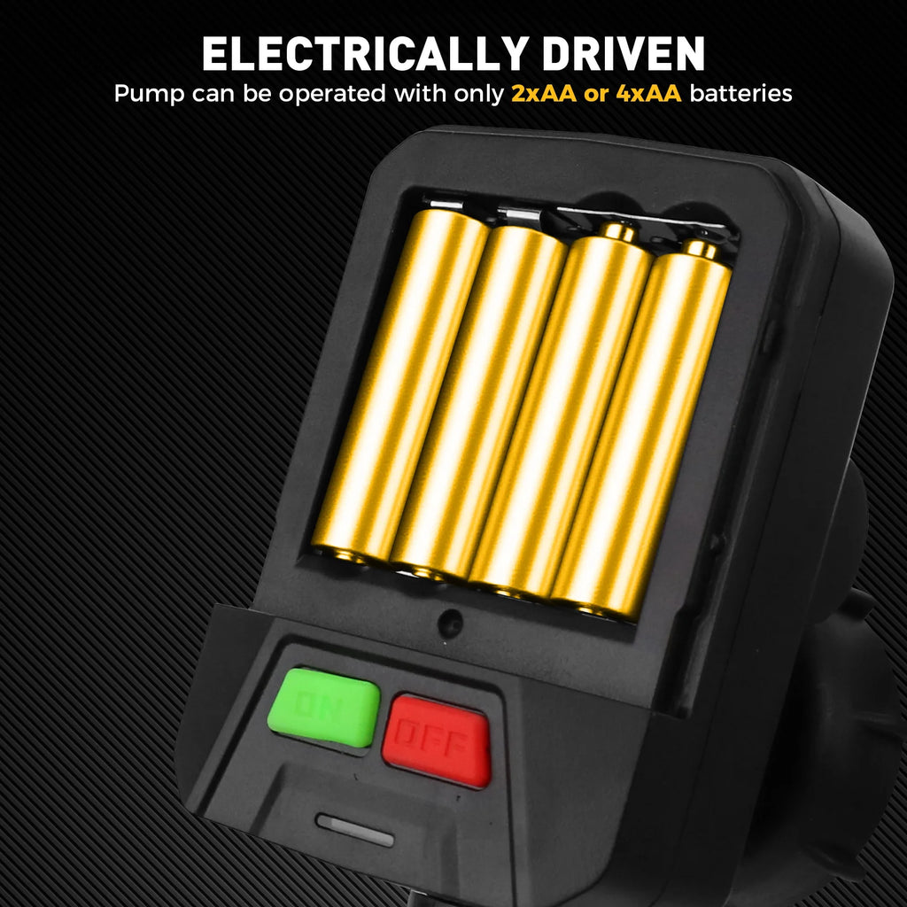 ELEAD 4PC Automatic Fuel Transfer Pump with Auto-Stop Sensor(3.2 GPM) Battery Operated Gas Can Pump with 3 Can Adapters