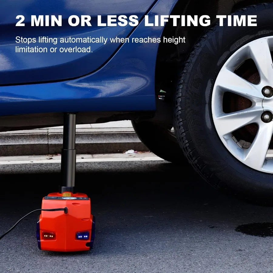 5 Ton Electric Hydraulic Car Jack Kit, Portable with LED Light, Compatible with Car, SUV, Truck, Lifting Range 6-17.7 Inches (Re