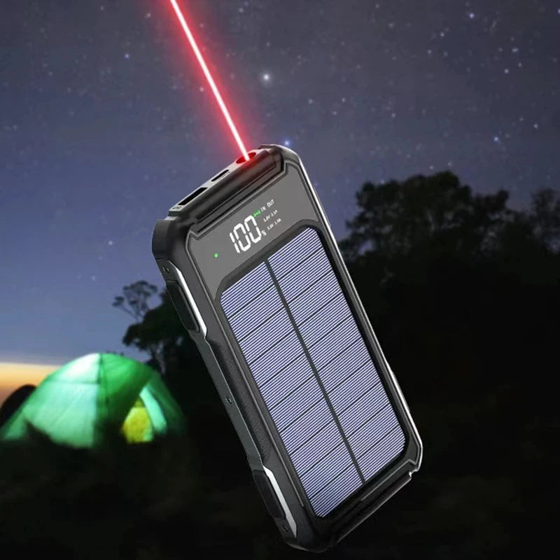 80000mAh Large Capacity Portable Outdoor Solar Mobile Power 4 in 1 Built in Cables LED Digital Display For iPhone Samsung Xiaomi
