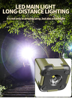 2000mAh Solar Camping Light Foldable Portable Tent Light with Intelligent Display Outdoor Hanging Light