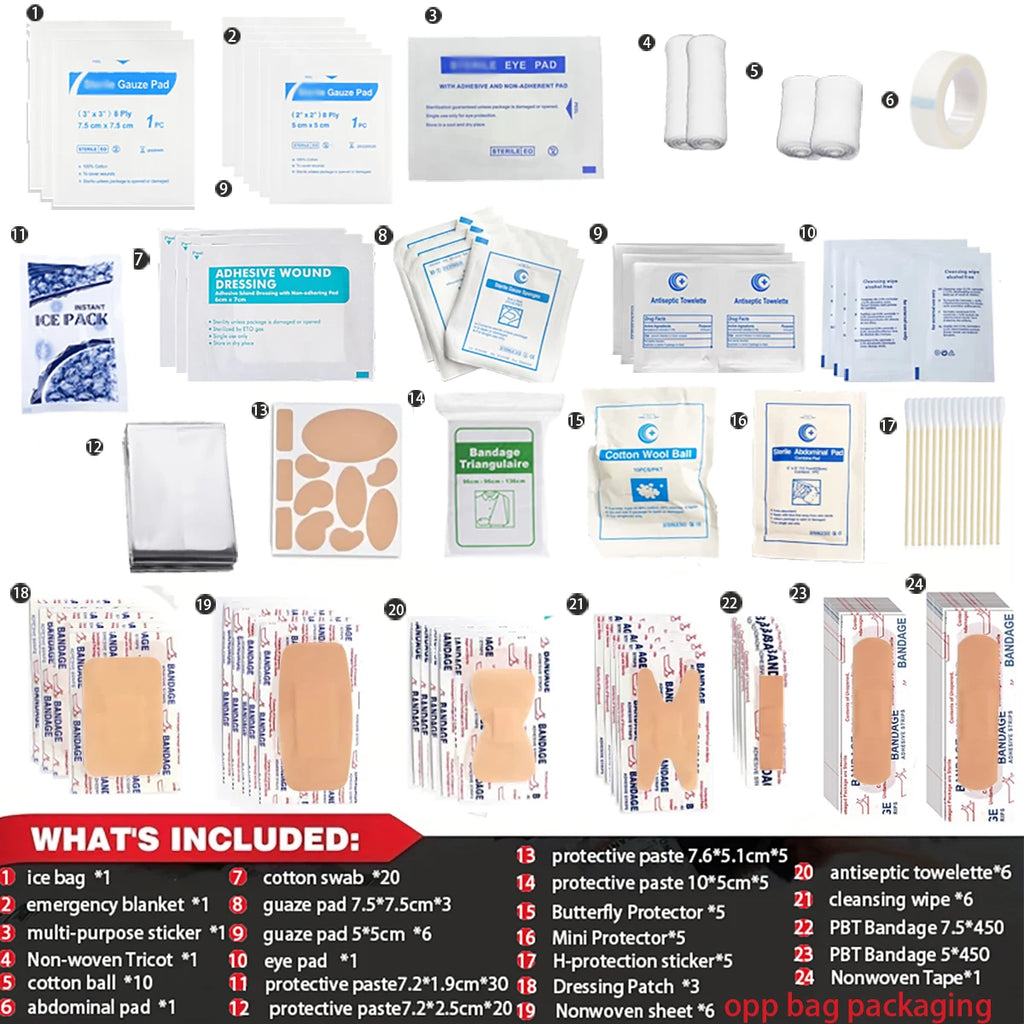 The new Trauma kit, containing 135 medical supplies, is compact and suitable for car, home, camping, hiking, exploring, college