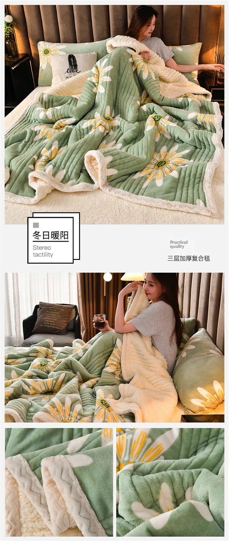Soft Fluffy Warm Winter Blanket Thicken Lamb's Wool Autumn Warmth Blankets for Bed Milk Velvet Comfortable Sofa Blanket Throw