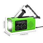 Solar Radio Flashlight For Camping Portable Hand Crank Weather Radio AM/FM/NOAA Radio Crank Radios 3 Way Charging Survival Radio