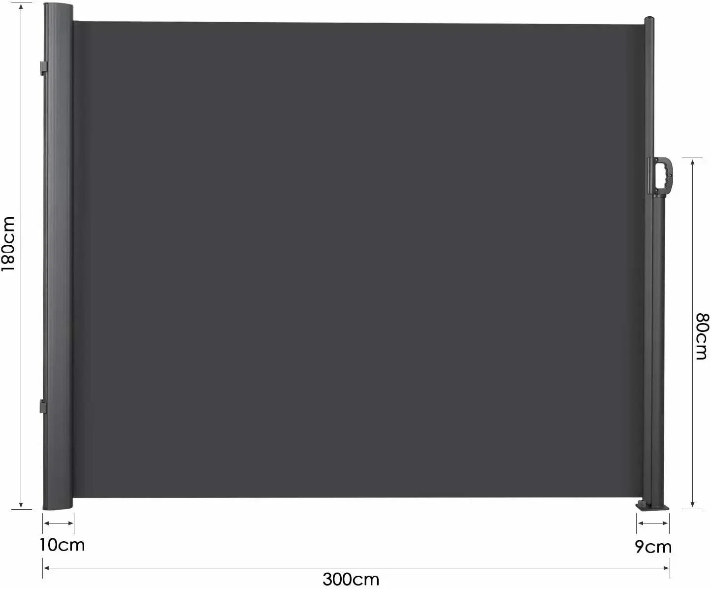 Retractable Side Awning, UV 50+ Full Aluminum Rust-Proof Patio Sunshine Screen, 280 g Thicken Privacy Divider & Wind Screen