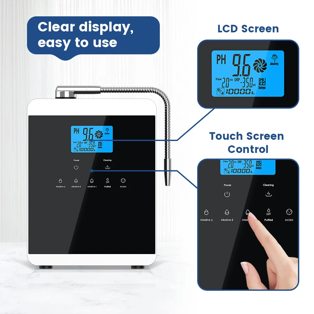 11 Plates Platinum Coating Alkaline Water Ionizer Machine Household PH 4.5~10.5 Alkaline Acid Water Ionizer for Home