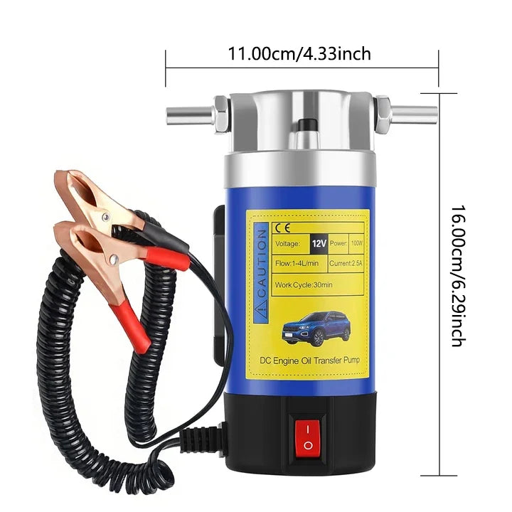 12V Oil Pump Convenient 1-4L/min Oil Pump Electric Oil Suction Oil Change Pump Rainbow Car Motorcycle Tool