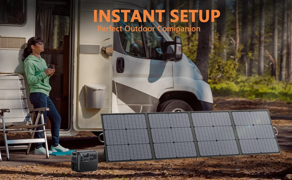 MHPOWOS Portable Solar Panel for Power Stations, 31V Solar Charger 400W Outdoor emergency backup power supply for RV Camping