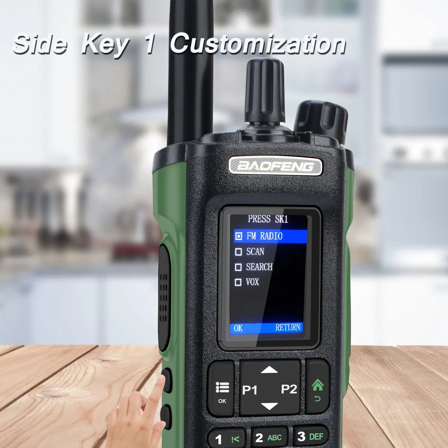 Walkie Talkie Baofeng UV-32 Air Band 10W GPS Amateur FM Two Way Radio with 2.0" HD Screen and 2200mah USB-C Charging Battery