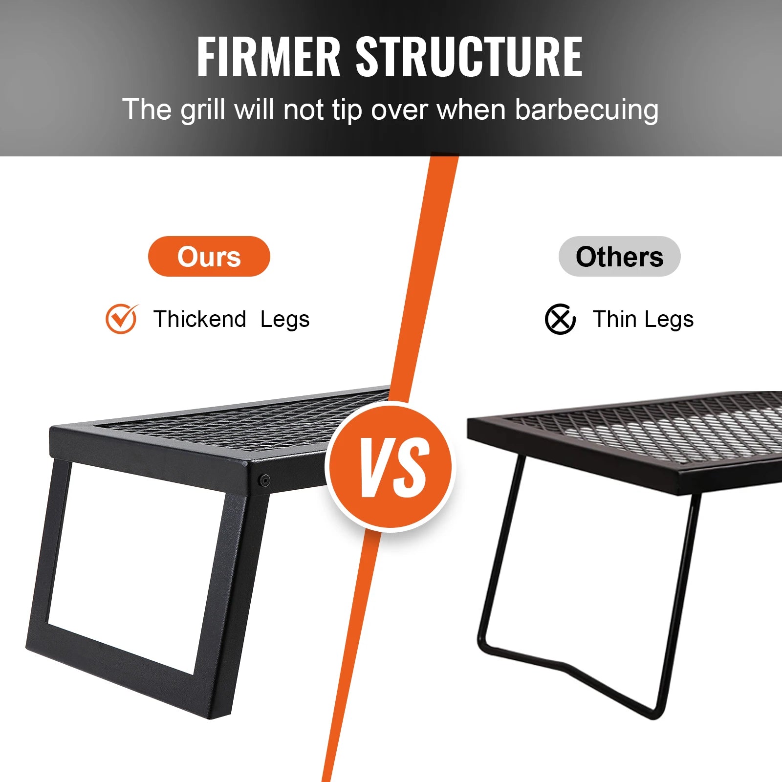 SucceBuy 18/24in Barbecue Charcoal Grill Outdoor Home Appliance for Outdoor Cooking Camping Picnics Beach