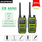 BAOFENG New Walkie Talkie 2PCS 5R Mini 5W Radio walkier talkie BT Dual PTT Transmission AM Aviation Reception Mini Case Radio
