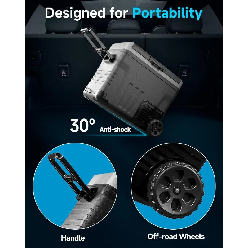Car Fridge Portable 12 Volt Refrigerator - 53 Quart(50L) Electric Cooler with 12/24V DC&110-240V AC for Truck Van RV Camper SUV