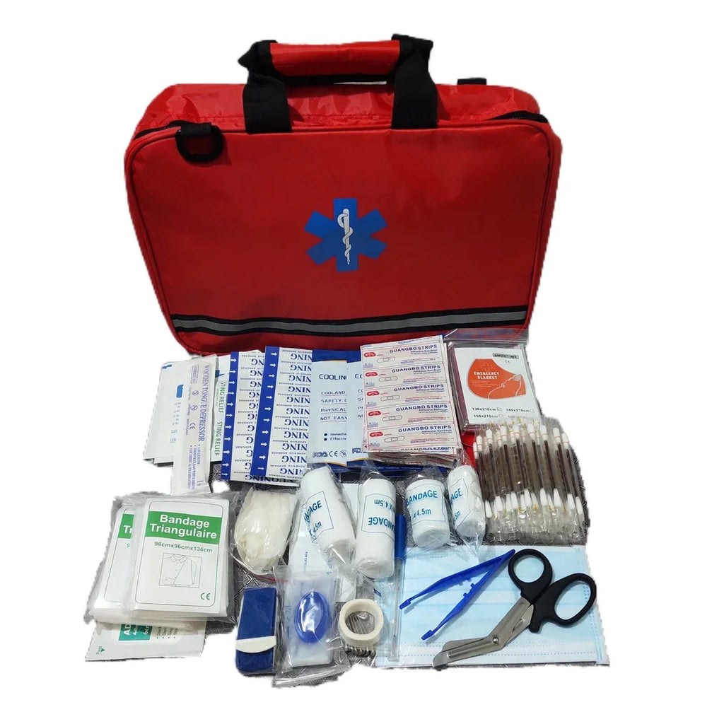 Comprehensive Premium First Aid Kit Labeled Compartments Trauma Kits with Shoulder Strap Medical Kits Large Emergencies