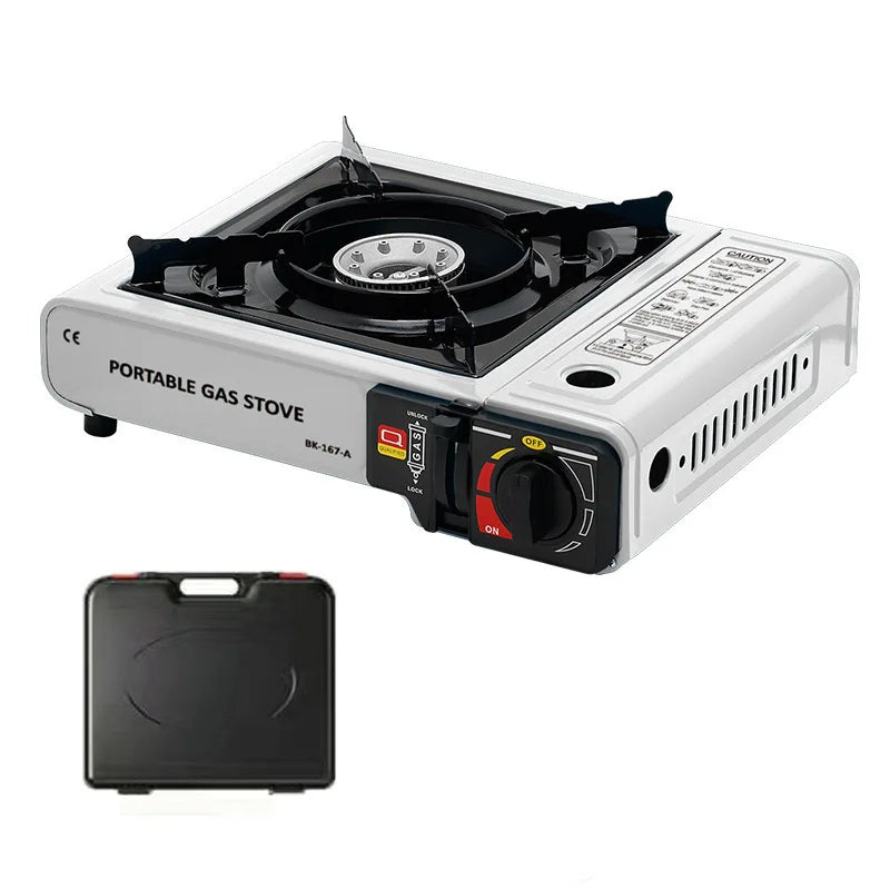 Portable outdoor gas stove, suitable for camping, barbecue cooking and household use. Compact, lightweight and durable gas stove