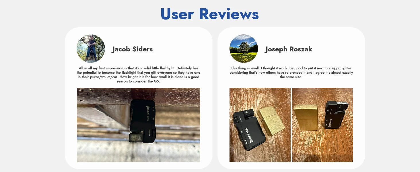 WUBEN G5 Rechargeable EDC Flashlight, 400 Lumens Dual Light Sources Mini Flashlight with RGB Light, Portable Pocket Flashlights