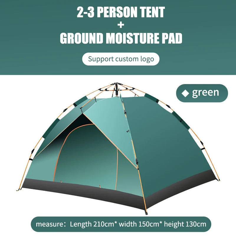 Fully Automatic 3-4 people Double-Layer Beach Camping Tent - Complete Portable Outdoor Family Camping Gear Set
