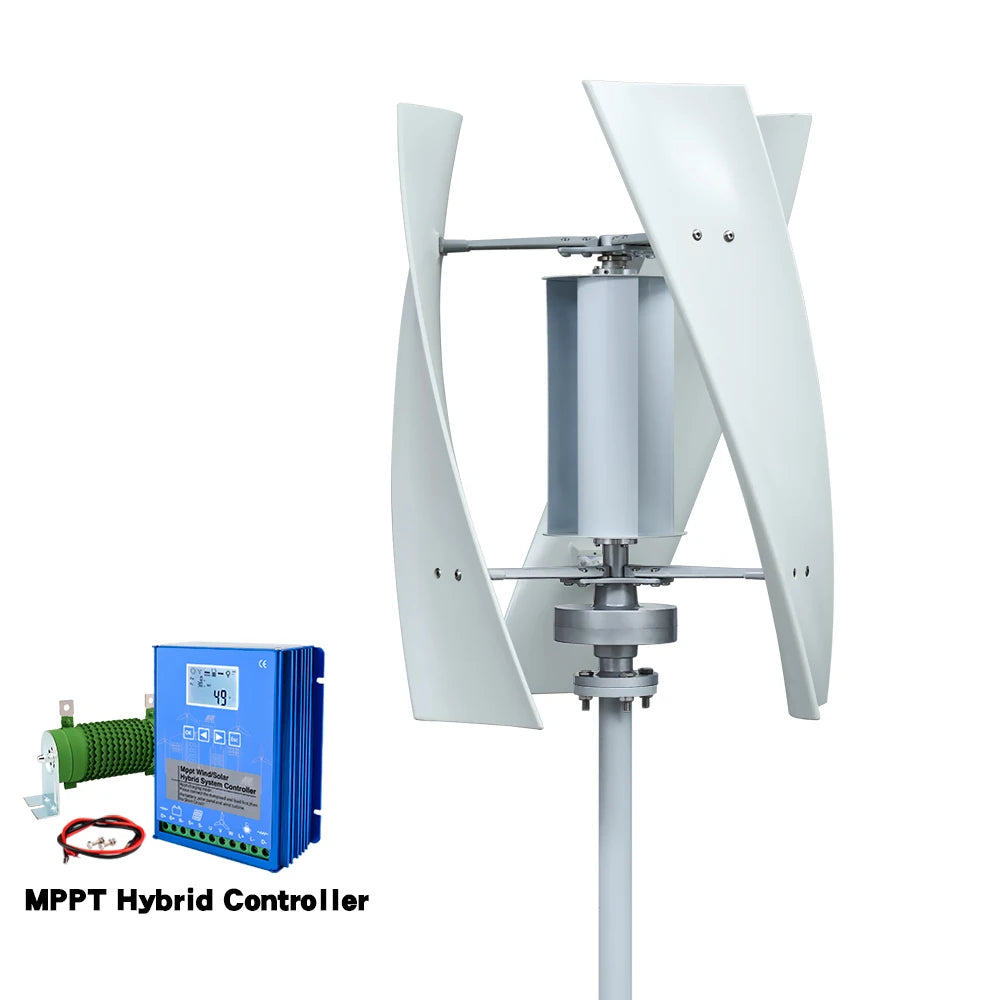2000W Vertical Axis Wind Turbine 48V Alternative Energy Generator 220V AC Output Household Complete Set With Battery System10KWh