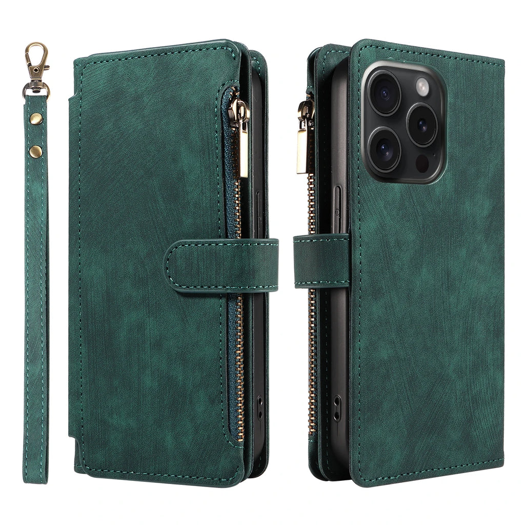 PU Leather Phone Case for IPhone 17Air  17 Pro Max 16 Pro Max 16e 15 14 13 12 11 Pro Max Plus  Flip Wallet Style Phone Cover