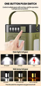 2000mAh Solar Camping Light Foldable Portable Tent Light with Intelligent Display Outdoor Hanging Light