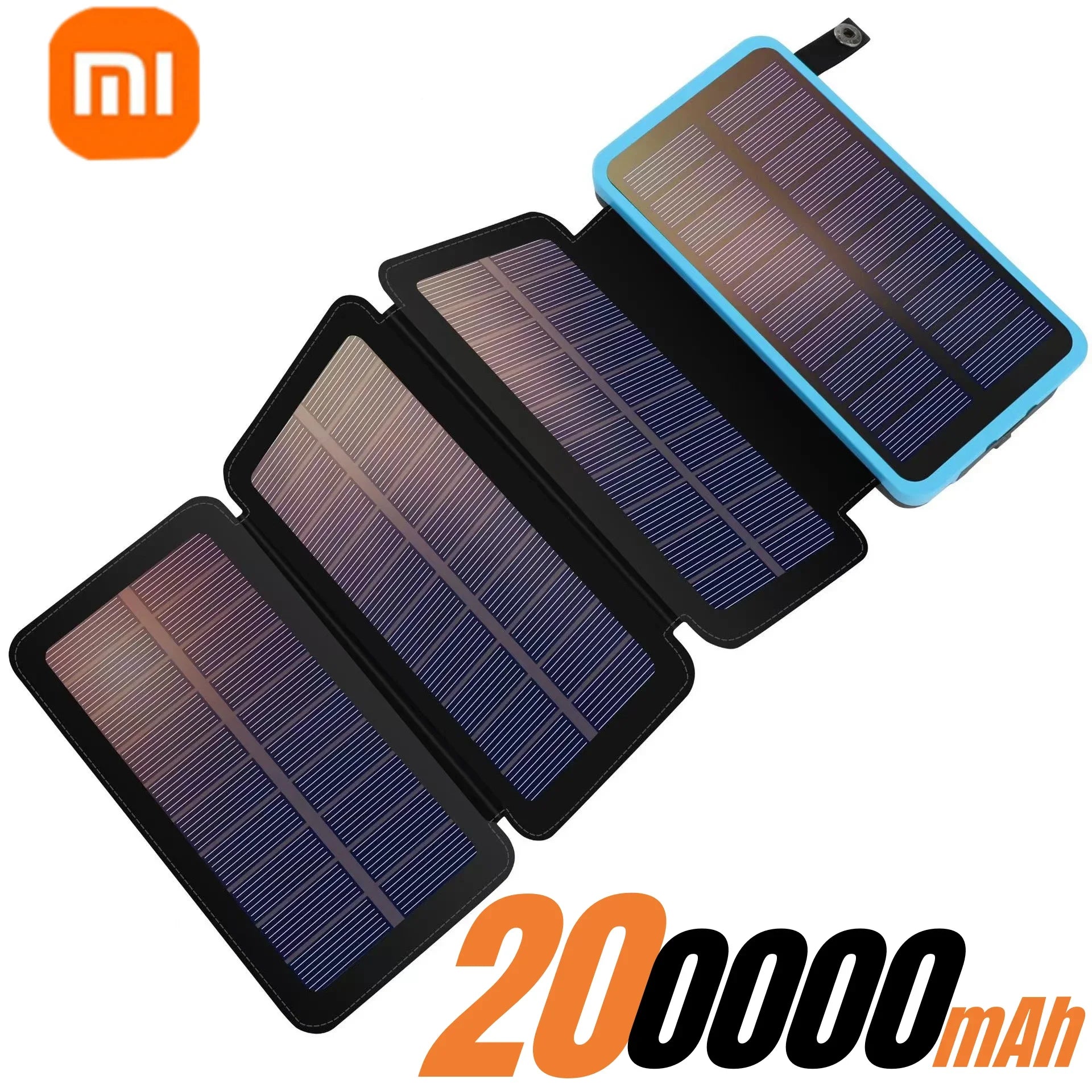 Xiaomi 200000mAH Solar Power Bank Folding Solar Panels 5V 2A USB Output Portable Outdoor Camping Sun Power For IPhone Android