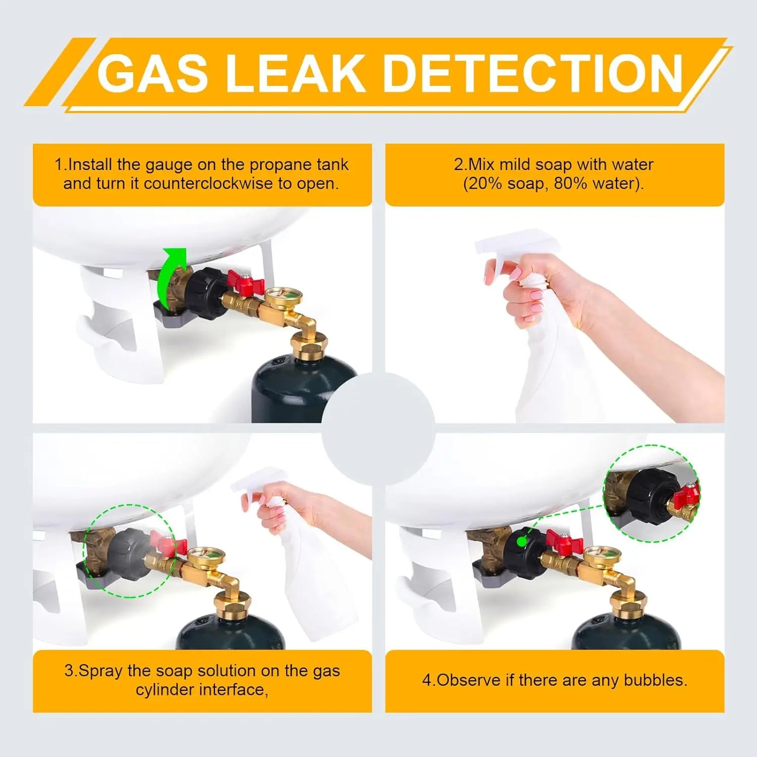 Propane Gas Converter 20 lb to 1 lb Propane Refill Elbow Adapter for Propane Heaters Grills Stoves Camping Equipped