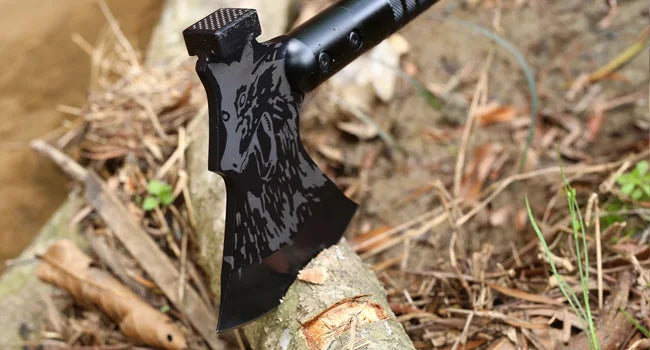 Tactical Folding Survival Axe w/Hammer & Nylon Sheath, Multifunctional Camping Hatchet for Hiking/Hunting/Outdoor Survival Gear