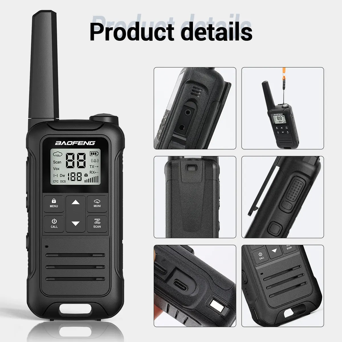 2pcs Baofeng F22 Mini Walkie Talkie PMR Communication Radio Profesional Walkie Talkies Ham Radio Transceiver For Restaurants