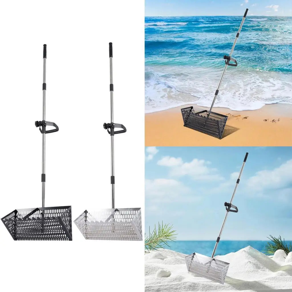 Handheld Sand Sift Rake Beach Mesh Shovel Sea Food Catcher Ergonomic Sharp Teeth Sifter for Gardening Soil Loosening Camping