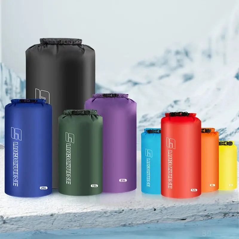 Portable Waterproof Dry Bag Sack Ultralight Drifting Swimming Storage Bag Rafting Kayaking Bag 3/5/8/12/15/25/35/75L