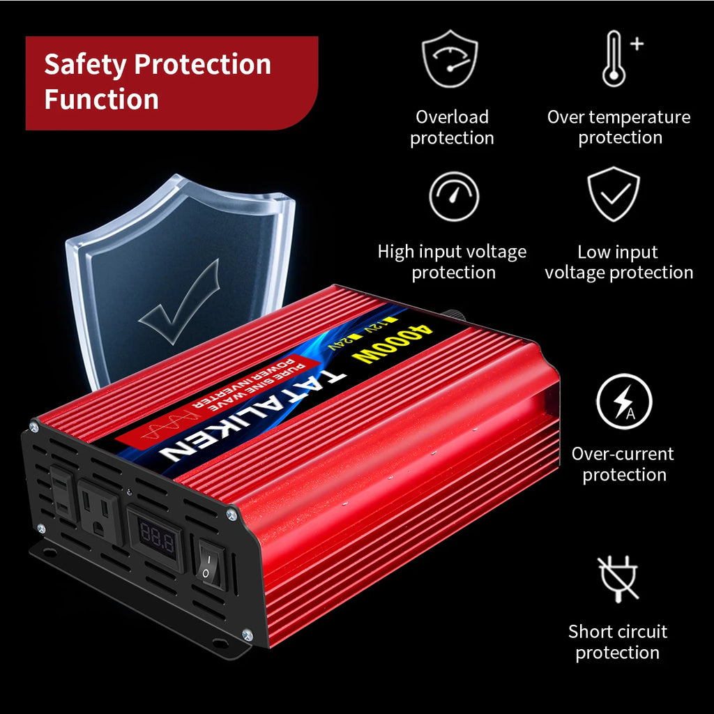 Pure sine wave inverter American socket 3500 w / 4500 w / 5000 w / 6000 w / 7000 w / 8000 w household portable digital display i