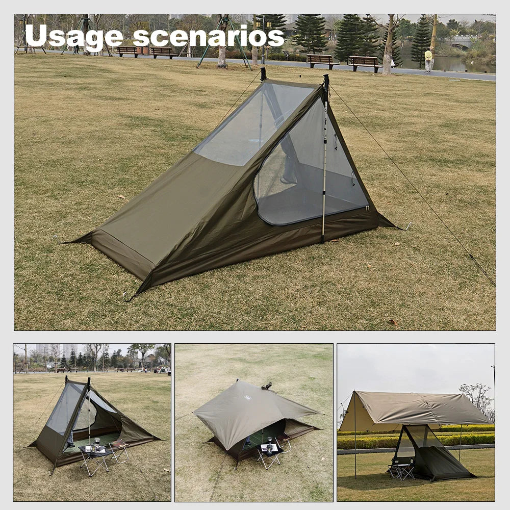 Airy Mesh Tent 1 Person Ultralight Tent Quick Setup Backpacking Shelter Breathable Mosquito Proof for Camping and Trekking