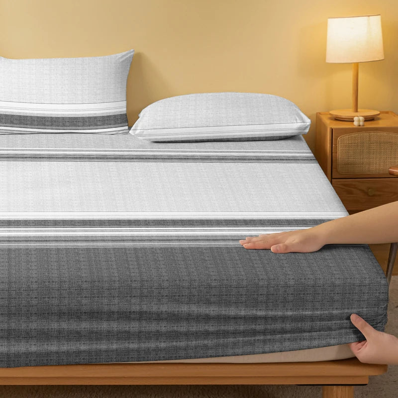 1 Simple modern Geometry printed matte Fitted Sheet, bedroom printed bed cover, bedding (excluding pillowcases)