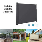 Retractable Side Awning, UV 50+ Full Aluminum Rust-Proof Patio Sunshine Screen, 280 g Thicken Privacy Divider & Wind Screen