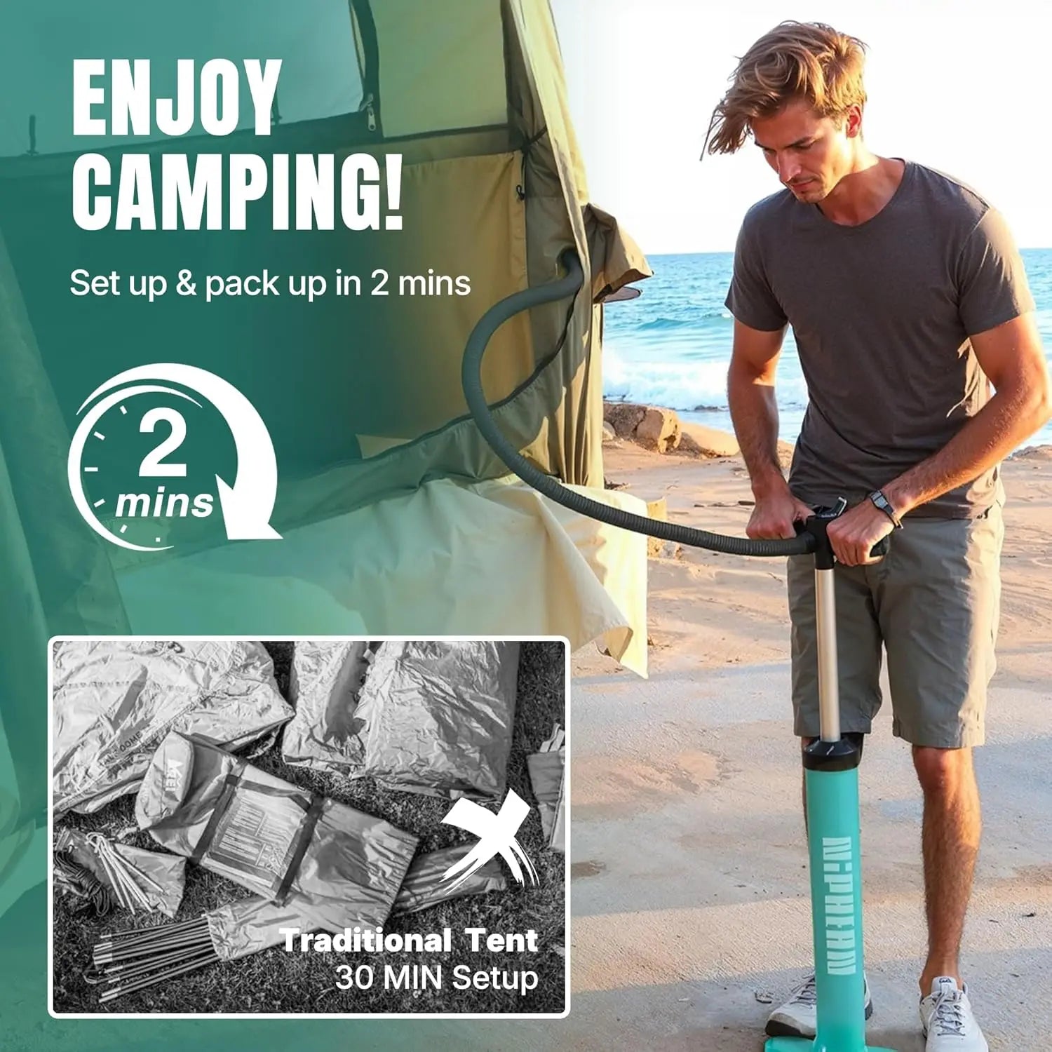 Truck Bed Tent 5.5ft-8ft for 2+1People/Family,2 Mins Fast Setup Inflatable Pickup Truck Tent,PU 3000mm Waterproof·New Popularity