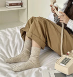 Winter Women Socks Wool Cashmere Thick Warm Long Socks Japanese Fashion Solid Color Thermal Floor Sleeping Socks Christmas Gifts