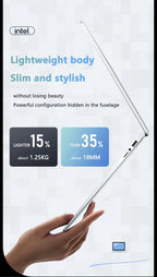 New Laptop Computer Windows 11 Pro Intel Atom A3950 2025 Notebook PC Gamer 12GB RAM 512GB 1TB SSD 1920*1080 Office Computer