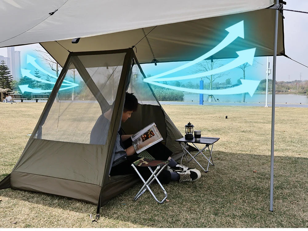 Airy Mesh Tent 1 Person Ultralight Tent Quick Setup Backpacking Shelter Breathable Mosquito Proof for Camping and Trekking