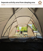 Fireproof 2 Person Winter Tent Hot Tent Waterproof Tunnel Dome Tent with Stove Jack and Snow Skirt for Camping Hiking 4 Season