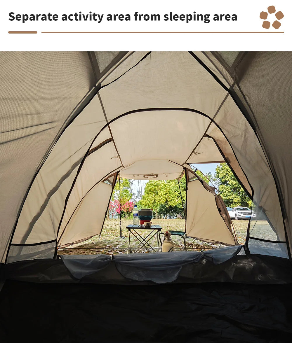 Fireproof 2 Person Winter Tent Hot Tent Waterproof Tunnel Dome Tent with Stove Jack and Snow Skirt for Camping Hiking 4 Season