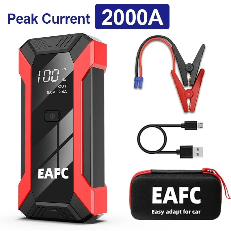 2000A Car Jump Starter Power Bank 12V Output Portable Emergency Start-up Charger 1200A for Cars Booster Battery Starting Device