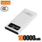 VIVO 120W Power Bank Super Fast Charging 200000mAh Large Capacity Portable External Battery For Mobile Power Bank For IPhone