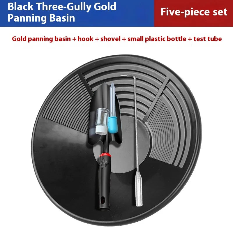 1/3/5Pcs Outdoor Wash Gold Panning Equipment Gold Pan With Riffle Design Prospecting Tool For Gold Mining Metal Detect Efficient