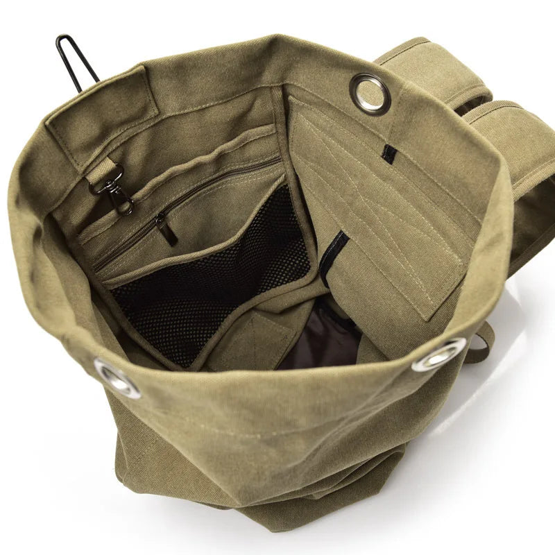 Outdoor Travel Bag Backpack Man Light weight Canvas Bucket Shoulder Bags