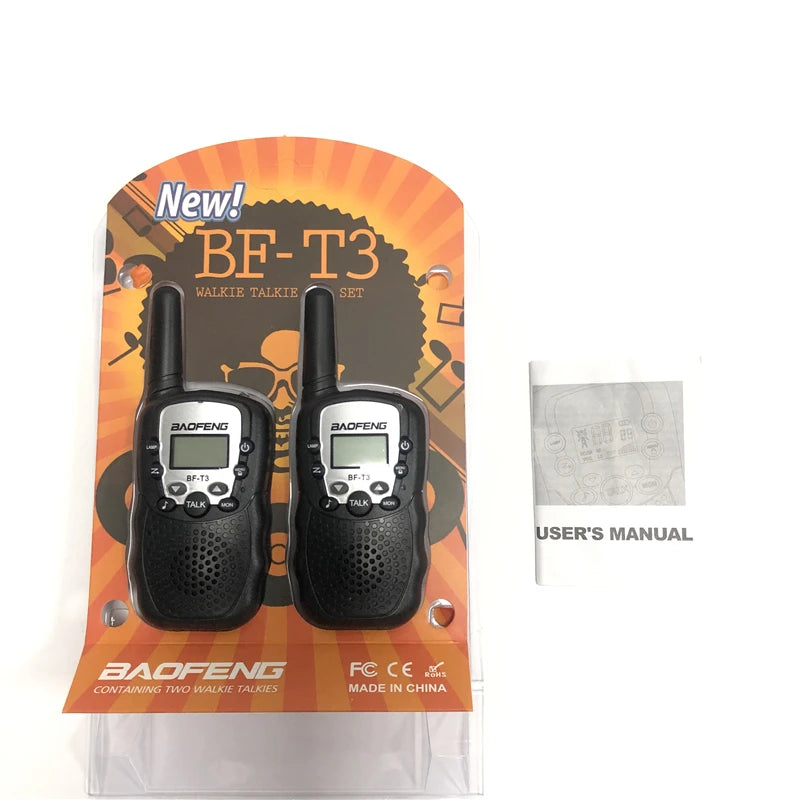 2PCS Baofeng BF-T3 Mini Walkie Talkie Children Toy Gift Kids Amateur Radio UHF 22 Channels Handheld Two Way Radio For Boys Girls