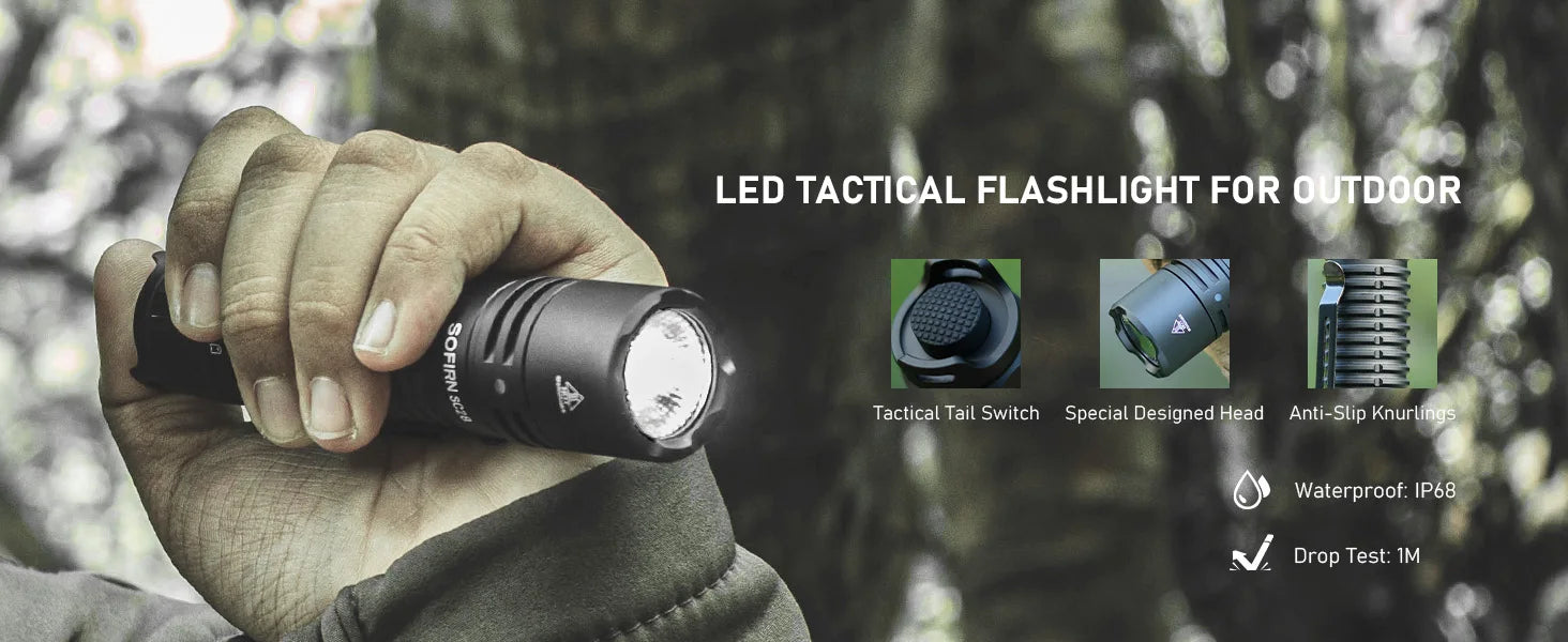 Sofirn SC28 Powerful Light Tactical XHP50B HD Rechargeable Flashlight 2800 Lumens Lantern EDC Torch IPX8 for Hunting Fishing