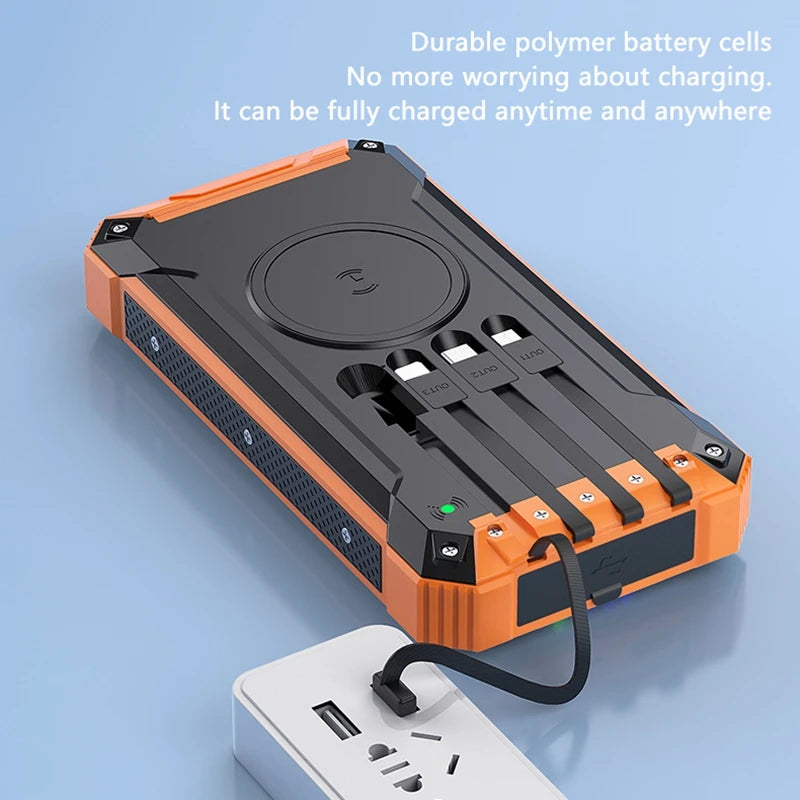 XIAOMI Solar Power Bank Wireless 200000mAh Large Capacity Fast Charging External Battery Outdoor Survival Emergency Equipment