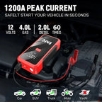Car Jump Starter 2000A Power Bank Portable Car Battery Charger for 12V Auto Starting Device Petrol Diesel Emergency Booster