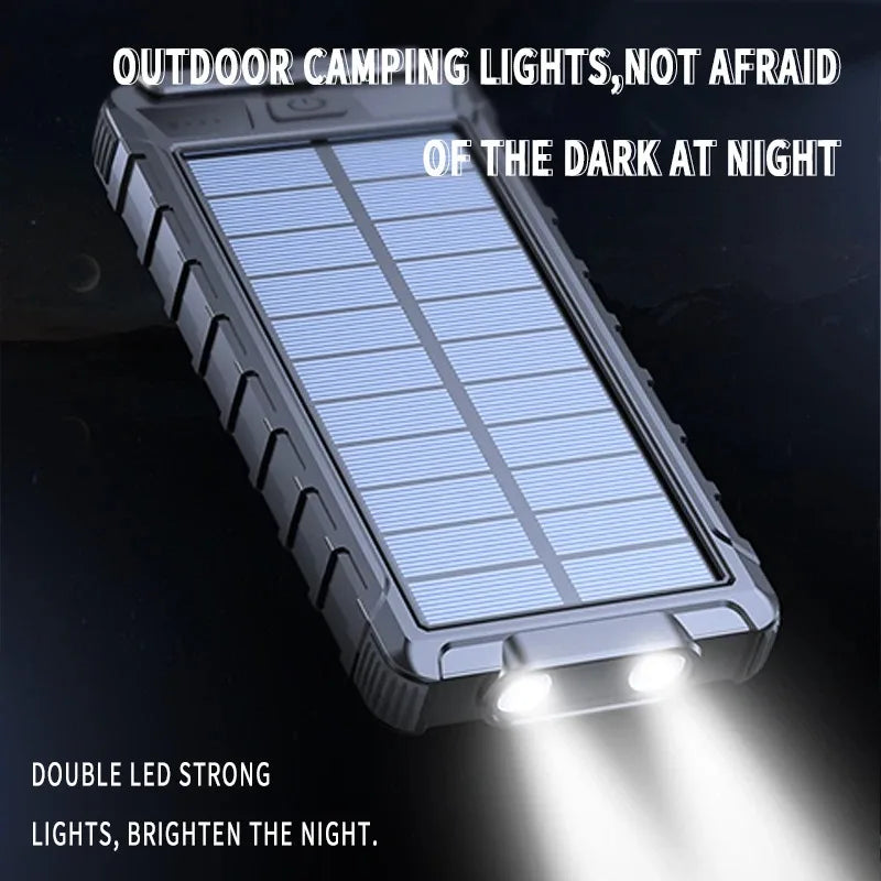Xiaomi 50000mAh Large Capacity Solar Power Bank Outdoor Compass Waterproof External Battery Flashlight For iPhone Samsung