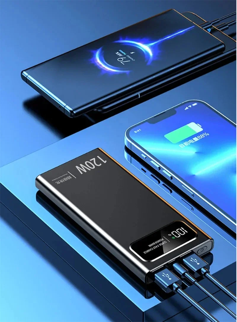 VIVO 120W Power Bank Super Fast Charging 200000mAh Large Capacity Portable External Battery For Mobile Power Bank For IPhone