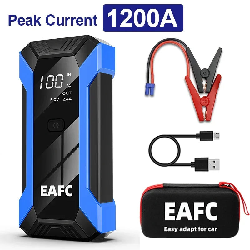 2000A/1200A Car Jump Starter Power Bank Starting Device Portable Car Battery Emergency Booster for 12V Vehicles Small Trucks