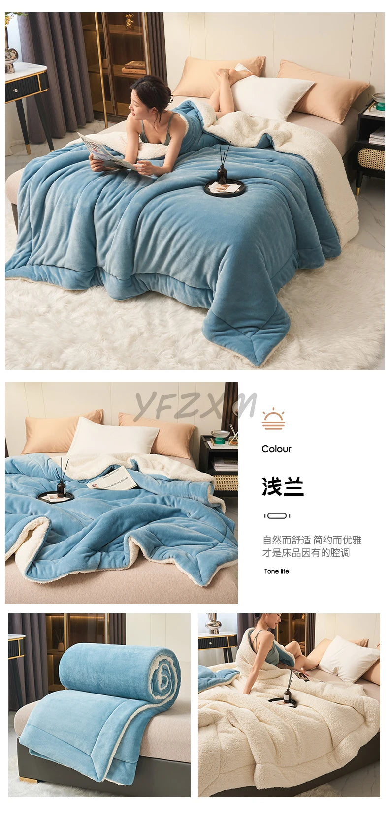 Super Soft Imitation Lambswool Blanket Autumn Winter Double Queen Blankets High Quality Comfortable Milk Fleece Sofa Blanket